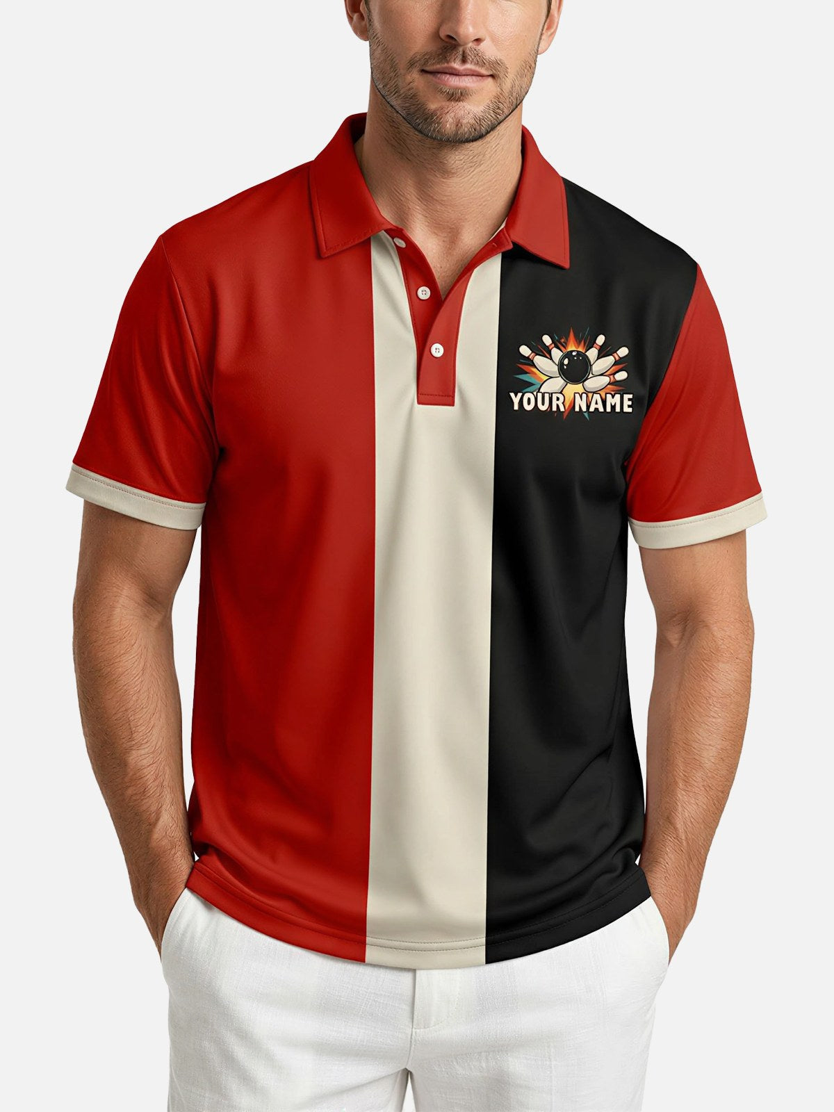 Men's Custom Diner Strike Short Sleeve Polo Shirt Eleven Oasis