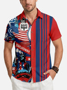 Men's American Road Trip Collage Short Sleeve Shirt Eleven Oasis
