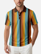 Men's Championship Stripe Short Sleeve Polo Shirt Eleven Oasis