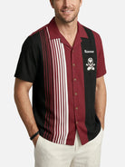 Men's Custom Winged Skull Bowling Short Sleeve Shirt Eleven Oasis
