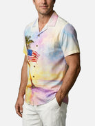 Men's Coastal Americana Palm Short Sleeve Shirt Eleven Oasis