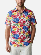 Men's Tropical Americana Floral Short Sleeve Shirt Eleven Oasis