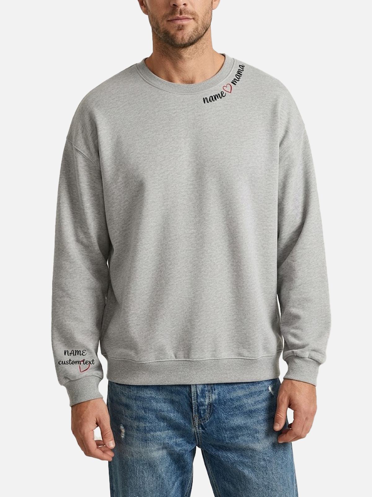 Custom Name Heart Mama Sweatshirt Eleven Oasis