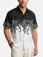 Men's Cthulhu Octopus Pattern Short Sleeve Shirt ElevenOasis