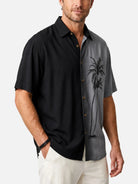 Men's Gradient Palm Tree Hawaiian Short Sleeve Shirt ElevenOasis