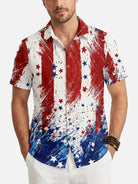 Men's Patriotic Paint Splash Short Sleeve Shirt Eleven Oasis