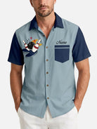 Men's Custom Bowling Graphic Short Sleeve Shirt Eleven Oasis