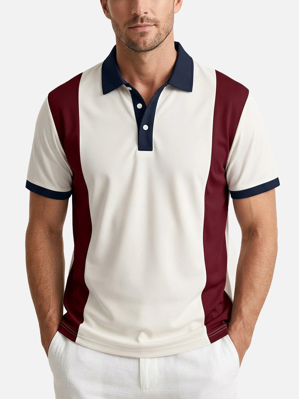 Men's Classic League Stripe Short Sleeve Polo Shirt Eleven Oasis