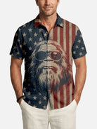 Men's Patriotic Sasquatch Short Sleeve Shirt ElevenOasis