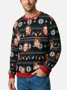 Customizable Face Christmas Lights Ugly Christmas Sweater ElevenOasis