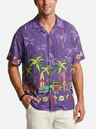 Men's Woody Wagon Surf Camp Collar Short Sleeve Shirt ElevenOasis