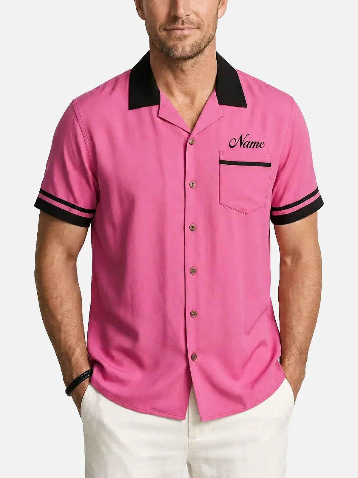 Men's Custom Strike Force Bowling Short Sleeve Shirt Eleven Oasis