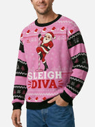 Sleigh Diva Pole Dancing Santa Ugly Christmas Sweater ElevenOasis
