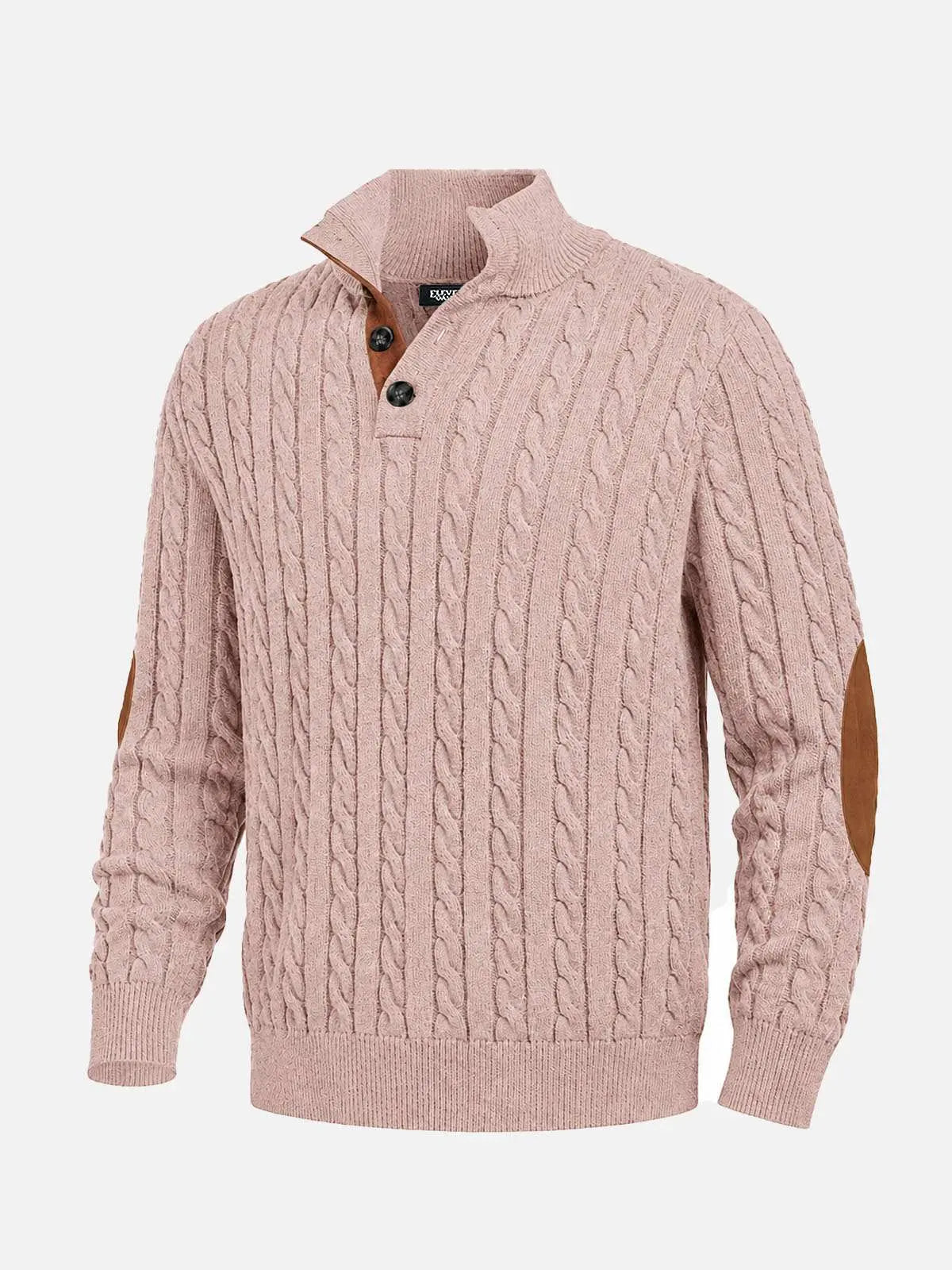 Men's Cable Knit Henley Slim Fit Sweater Eleven Oasis