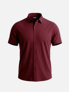Men's Classic Solid Slim Fit Short Sleeve Shirt Eleven Oasis