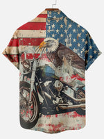 Men's American Flag Motorcycle Print Short Sleeve ShirtMens short sleeve shirts Big and tall Mens shirts Short sleeve shirts for men Mens 4xl shirts Casual short sleeve shirts