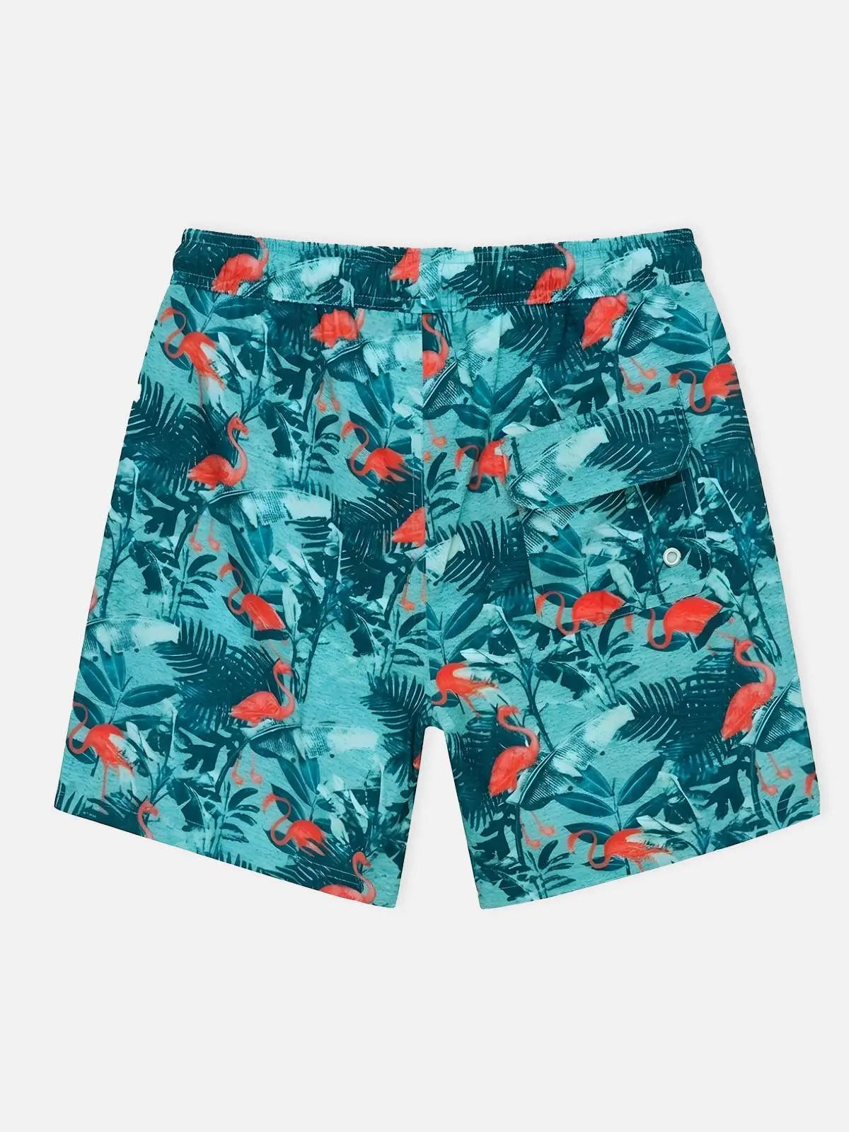 Men's Slim Fit Tropical Print Swim Trunks Eleven Oasis