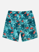 Men's Slim Fit Tropical Print Swim Trunks Eleven Oasis