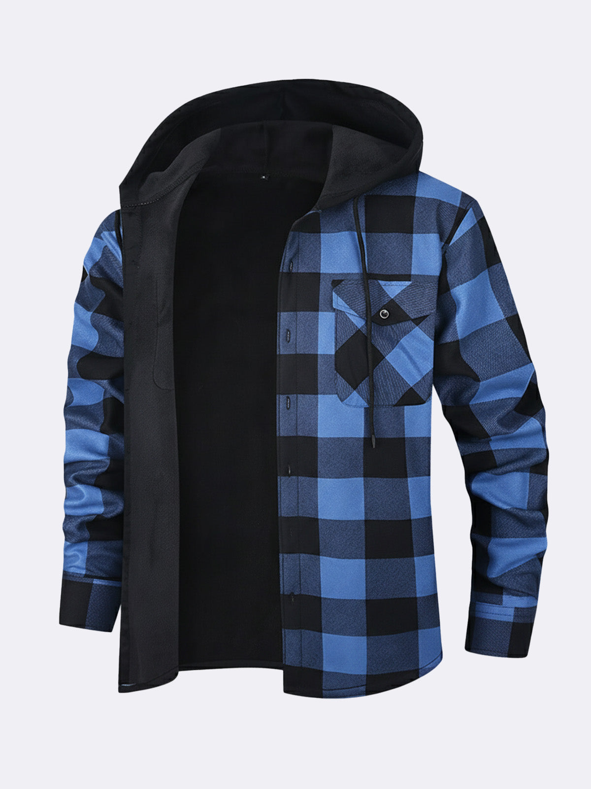 Men's Hooded Fleece Lined Flannel Shirt Jacket ElevenOasis