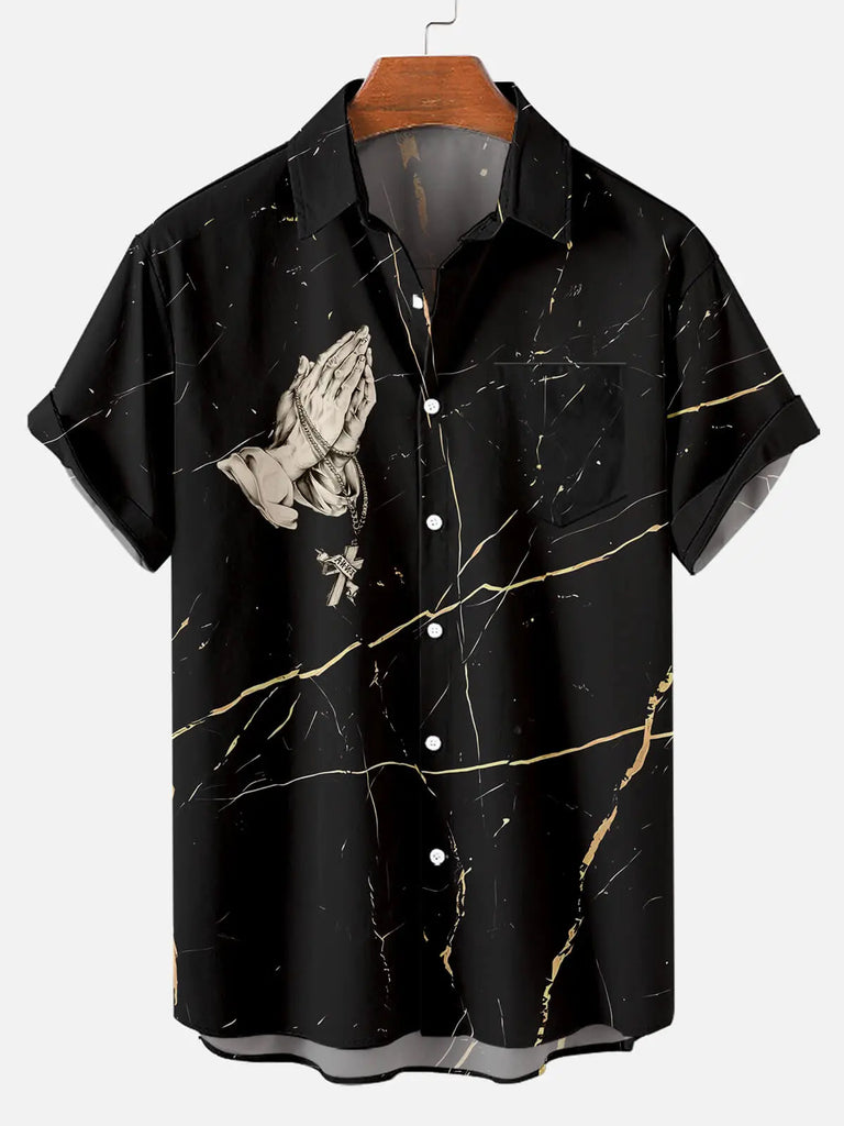 Men's Easter Cross Pattern Short Sleeve ShirtMens short sleeve shirts Big and tall Mens shirts Short sleeve shirts for men Mens 4xl shirts Casual short sleeve shirts