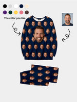 Custom Face Print Pajama Set Eleven Oasis