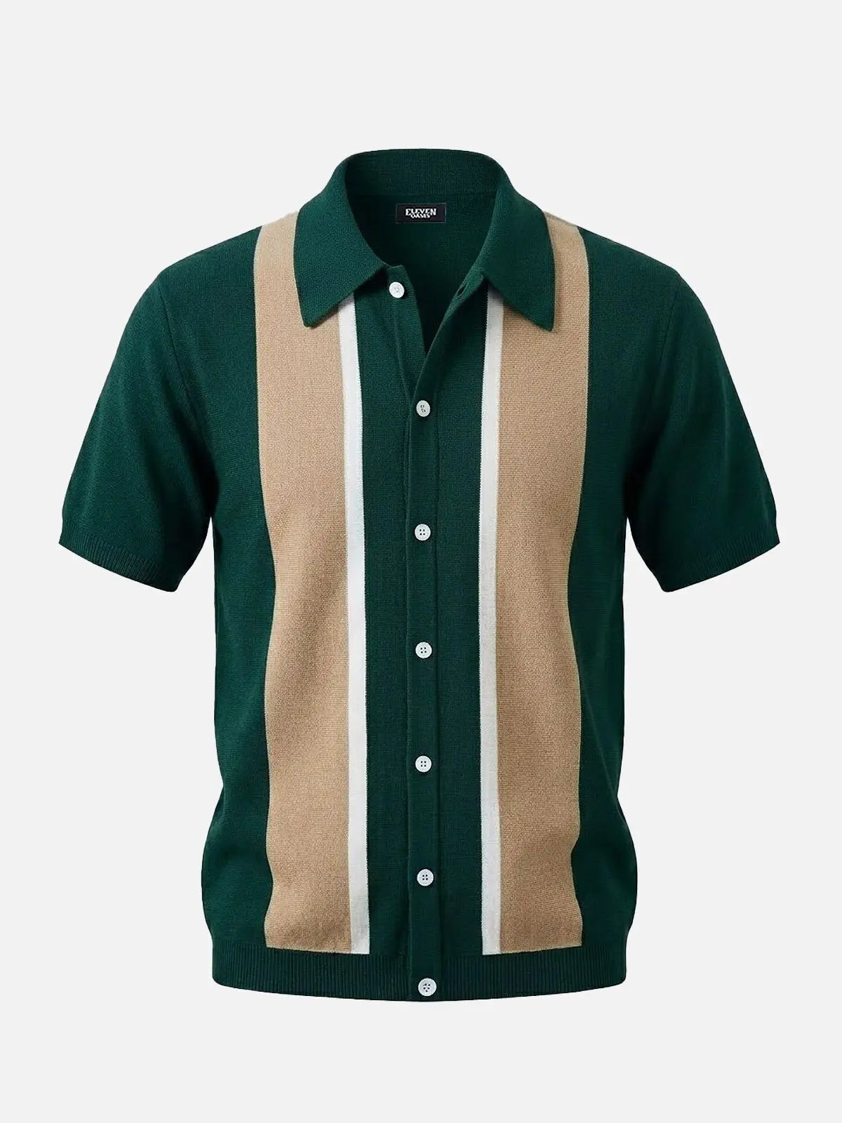 Men's Retro Panel Short Sleeve Knit Shirt Eleven Oasis