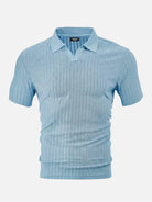 Men's Slim Fit Textured Open Collar Polo Shirt Eleven Oasis