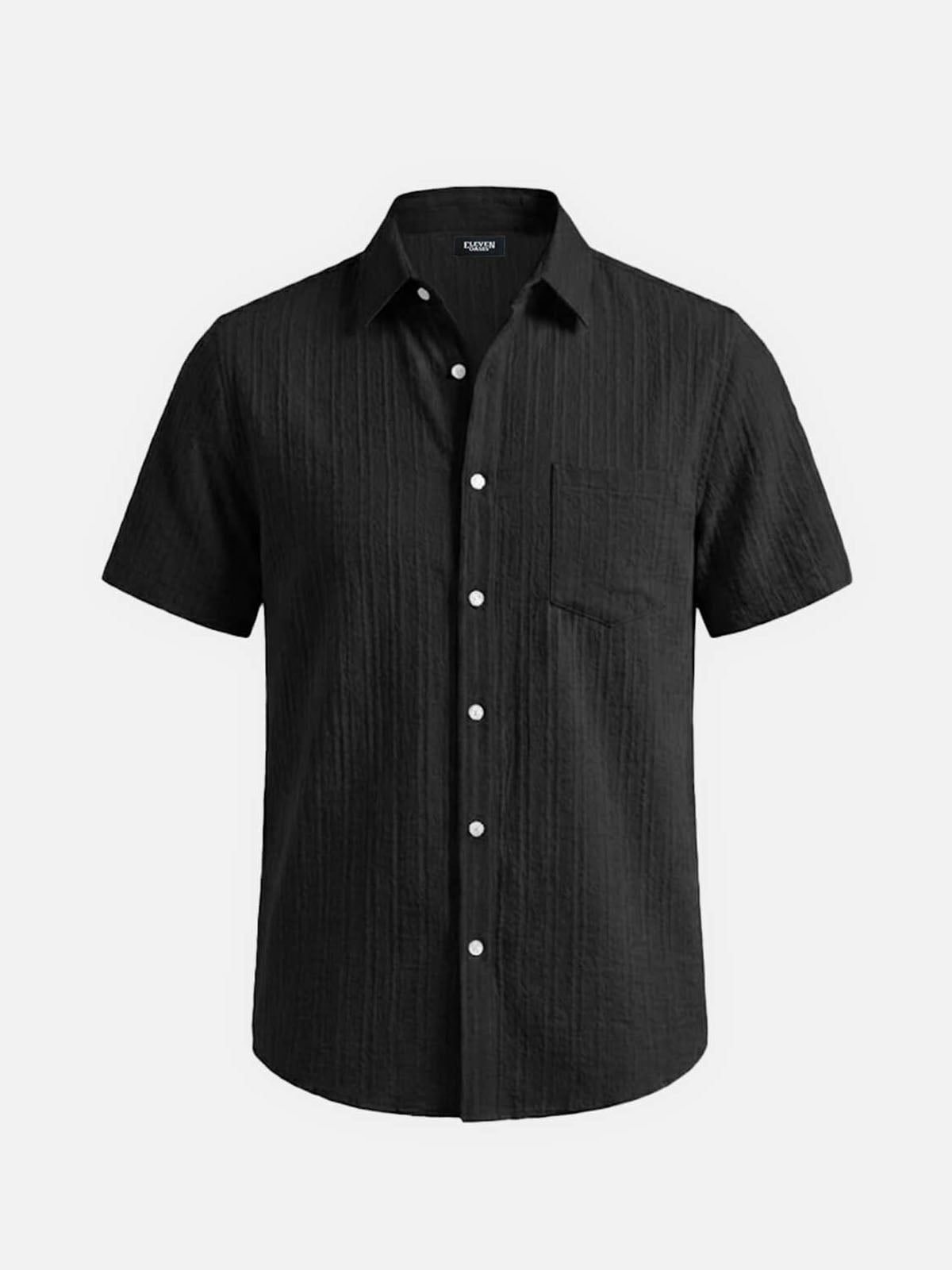 Men's Textured Short Sleeve Button-Up Shirt Eleven Oasis