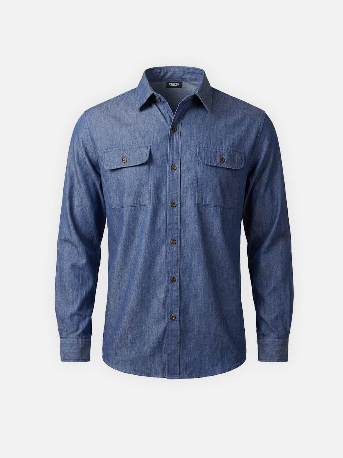 Men's Classic Denim Utility Long Sleeve Shirt Eleven Oasis