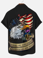 Tall Men's American Flag Patriotic Short Sleeve Shirt ElevenOasis