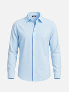Men's Linen-Like Regular Fit Long Sleeve Shirt Eleven Oasis