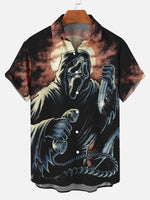 Men's Scream Ghostface Halloween Short Sleeve Shirt Summer Everest