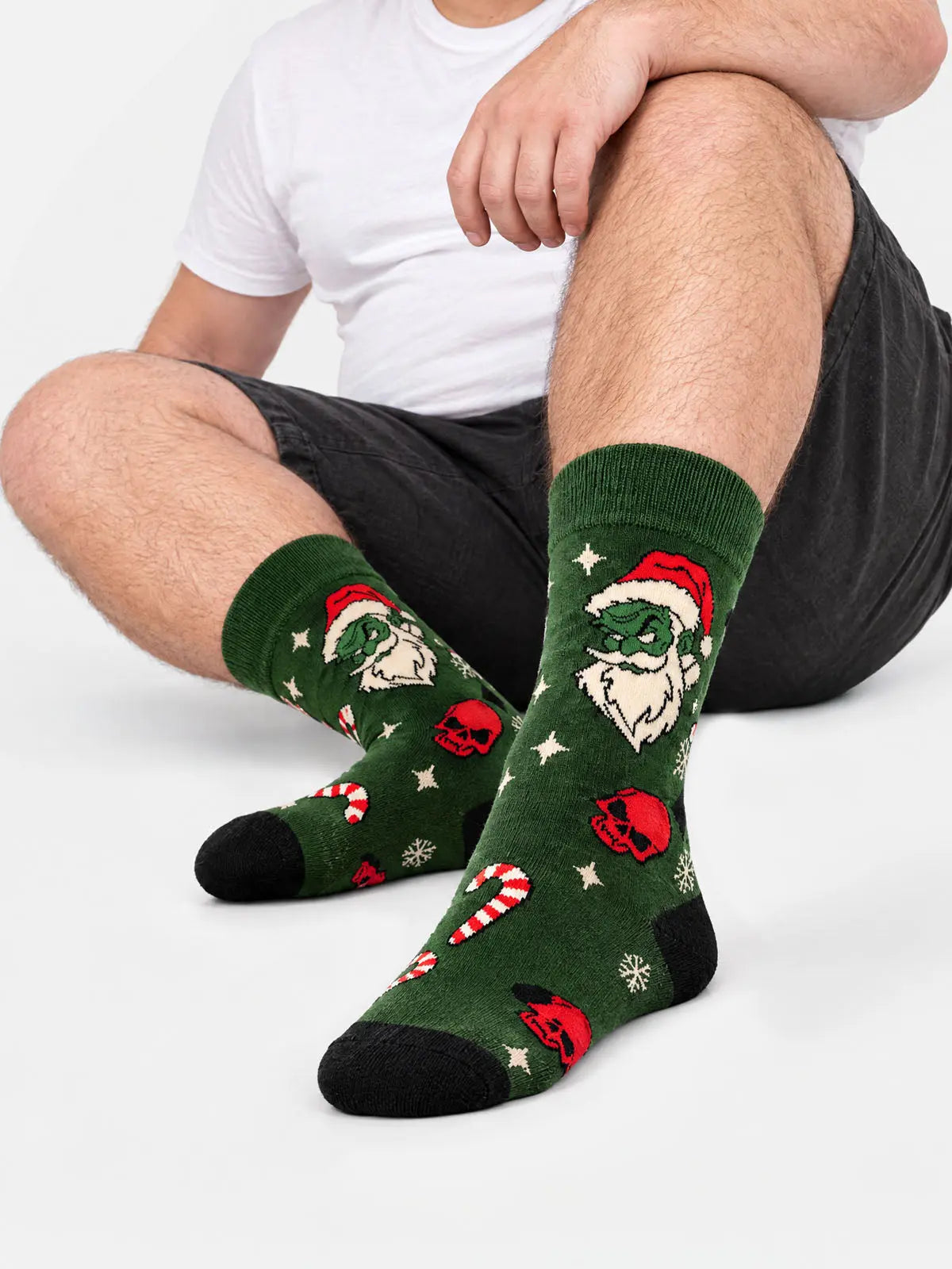 Men's Creepy Christmas Novelty Crew Socks