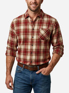 Men's Brushed Heritage Plaid Single Pocket Long Sleeve Shirt Eleven Oasis