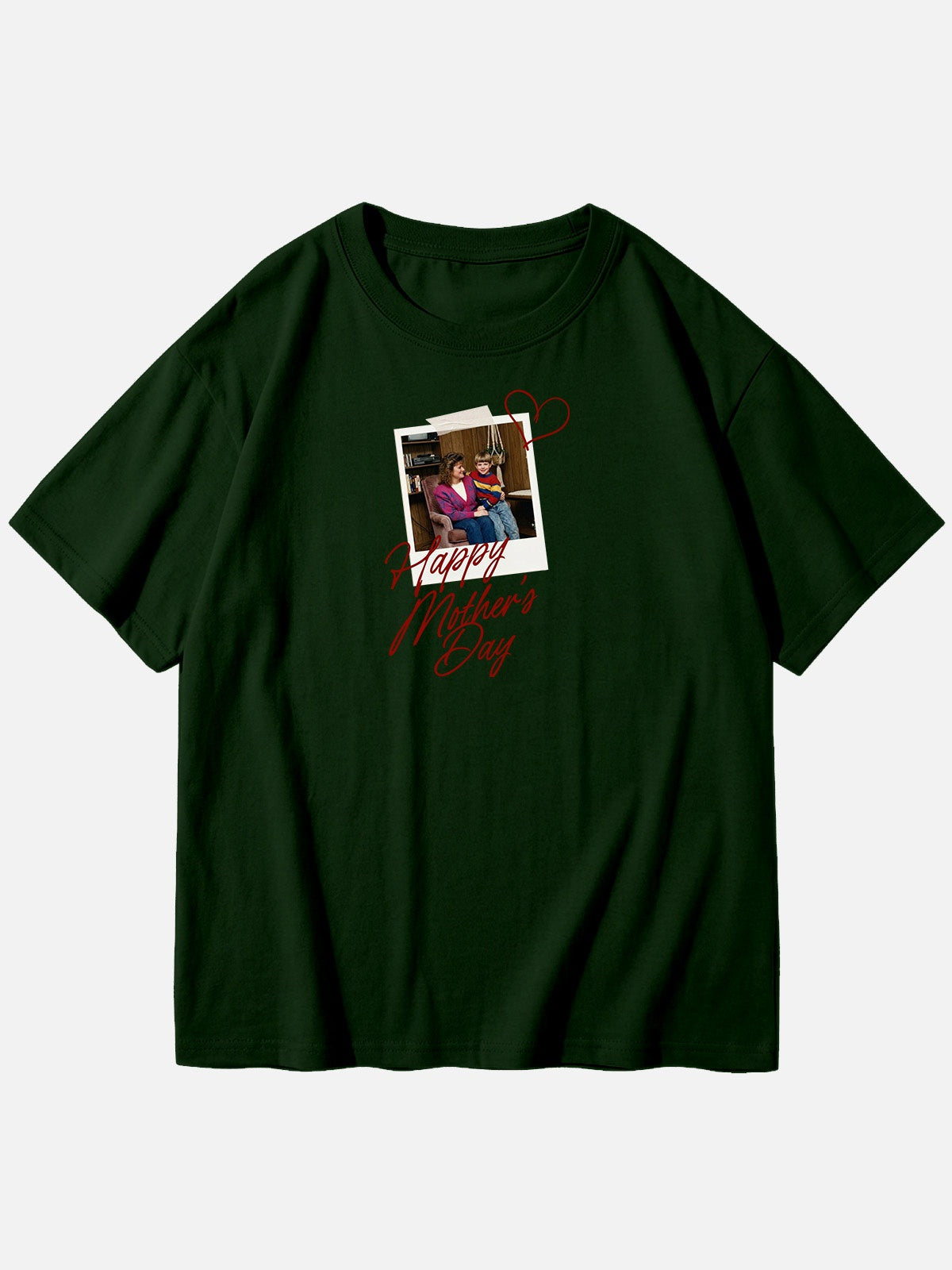 Custom Mother's Day Photo Cotton Short Sleeve T-Shirt Eleven Oasis
