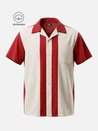 Men's Cotton Heritage Panel Bowling Short Sleeve Shirt Eleven Oasis