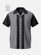 Men's Cotton Heritage Panel Bowling Short Sleeve Shirt Eleven Oasis