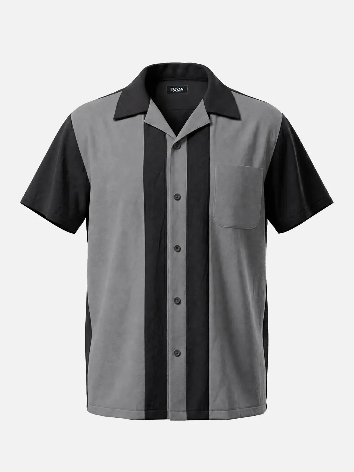 Men's Heritage Panel Bowling Short Sleeve Shirt Eleven Oasis
