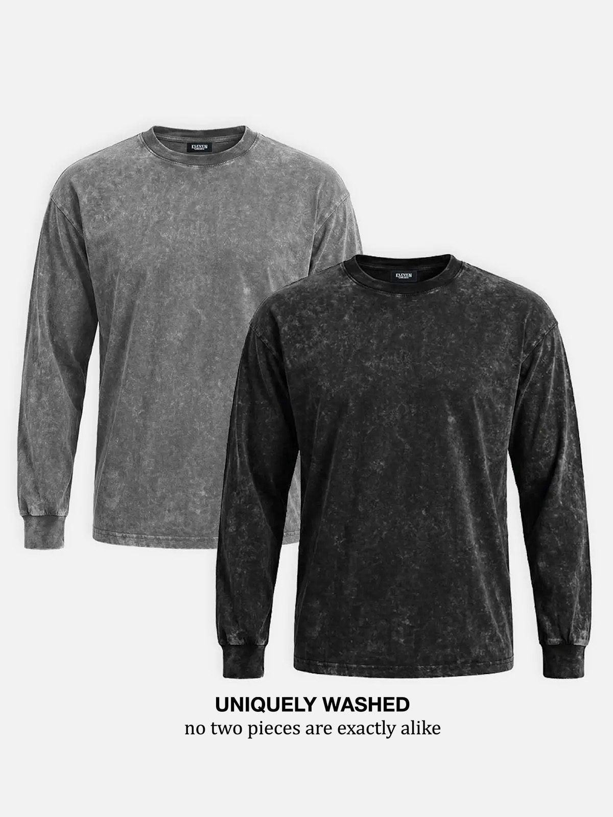 Men's Vintage Wash Long Sleeve T-shirt ElevenOasis