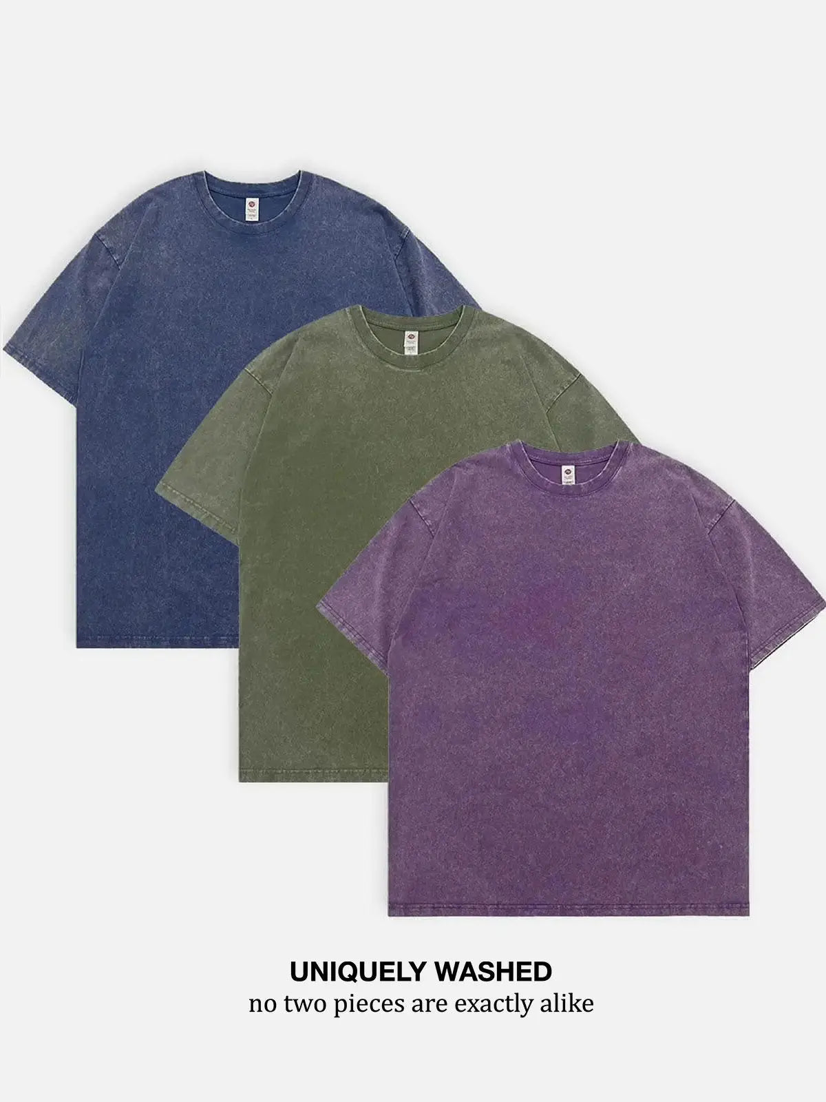Acid Wash Cotton Basic T-Shirt - 6 Colors ElevenOasis