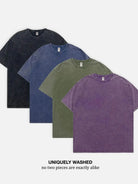 Acid Wash Cotton Basic T-Shirt - 6 Colors ElevenOasis