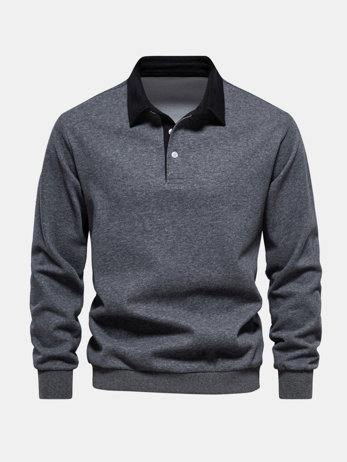 Men's Polo Collar Long Sleeve Sweatshirt ElevenOasis