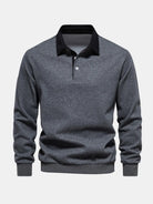 Men's Polo Collar Long Sleeve Sweatshirt ElevenOasis