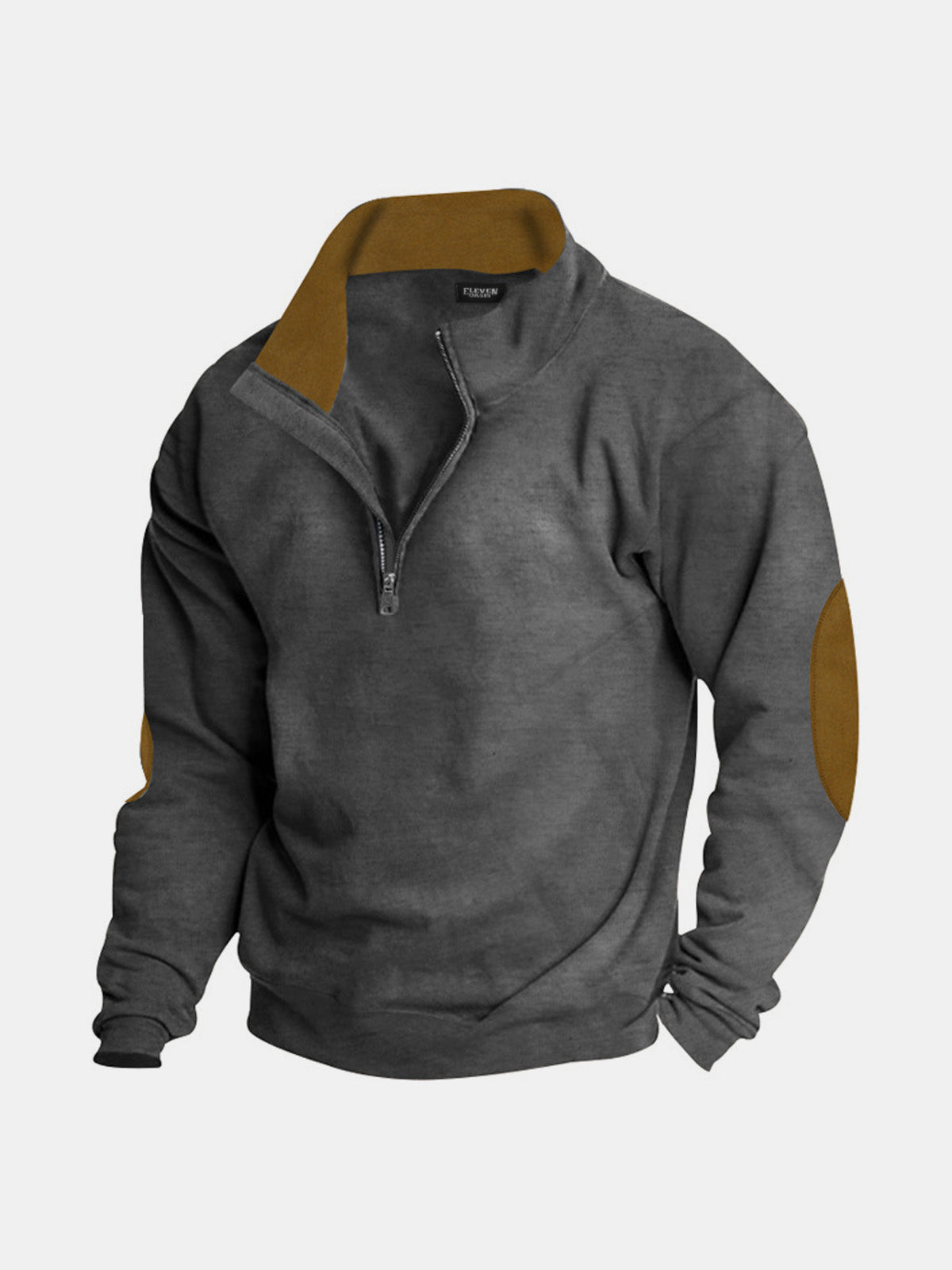 Men's Quarter Zip Elbow Patch Pullover Eleven Oasis