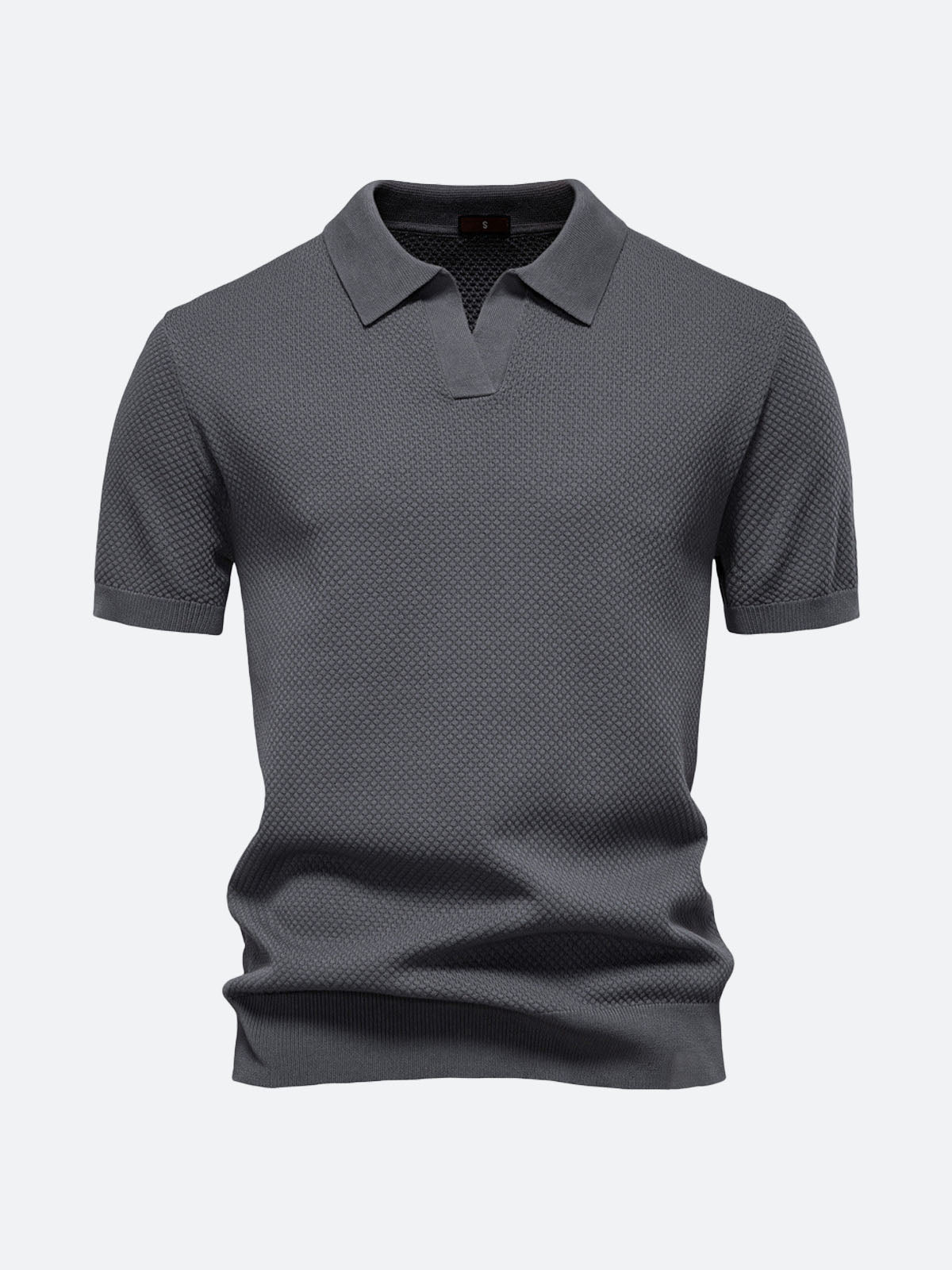 Men's Textured Knit Polo Short Sleeve Shirt Eleven Oasis
