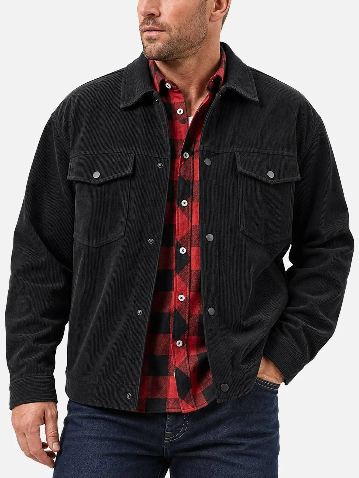 Men's Vintage Corduroy Relaxed Fit Jacket ElevenOasis