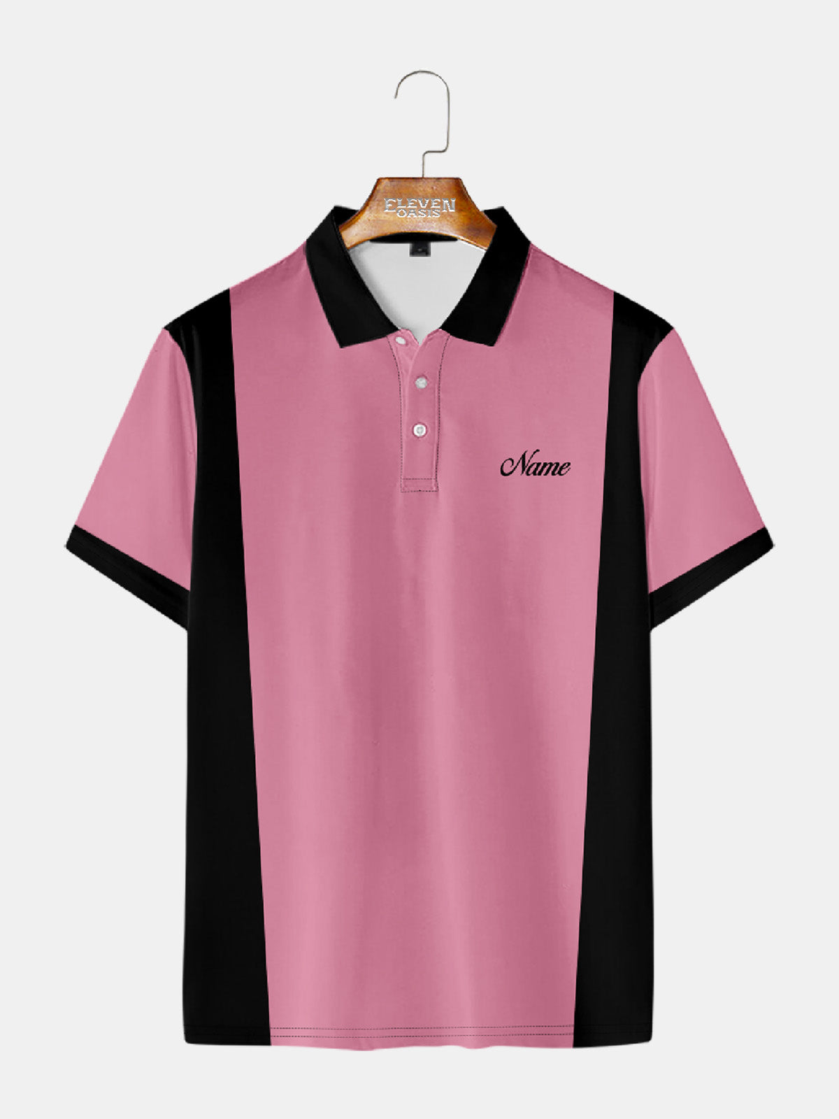 Men's Classic Customizable Bowling Style Short Sleeve Polo Shirt Eleven Oasis