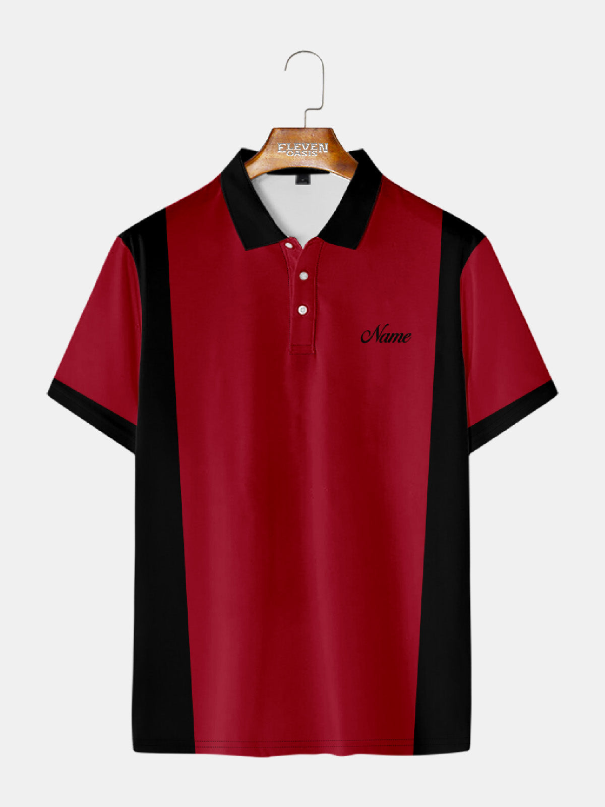 Men's Classic Customizable Bowling Style Short Sleeve Polo Shirt Eleven Oasis