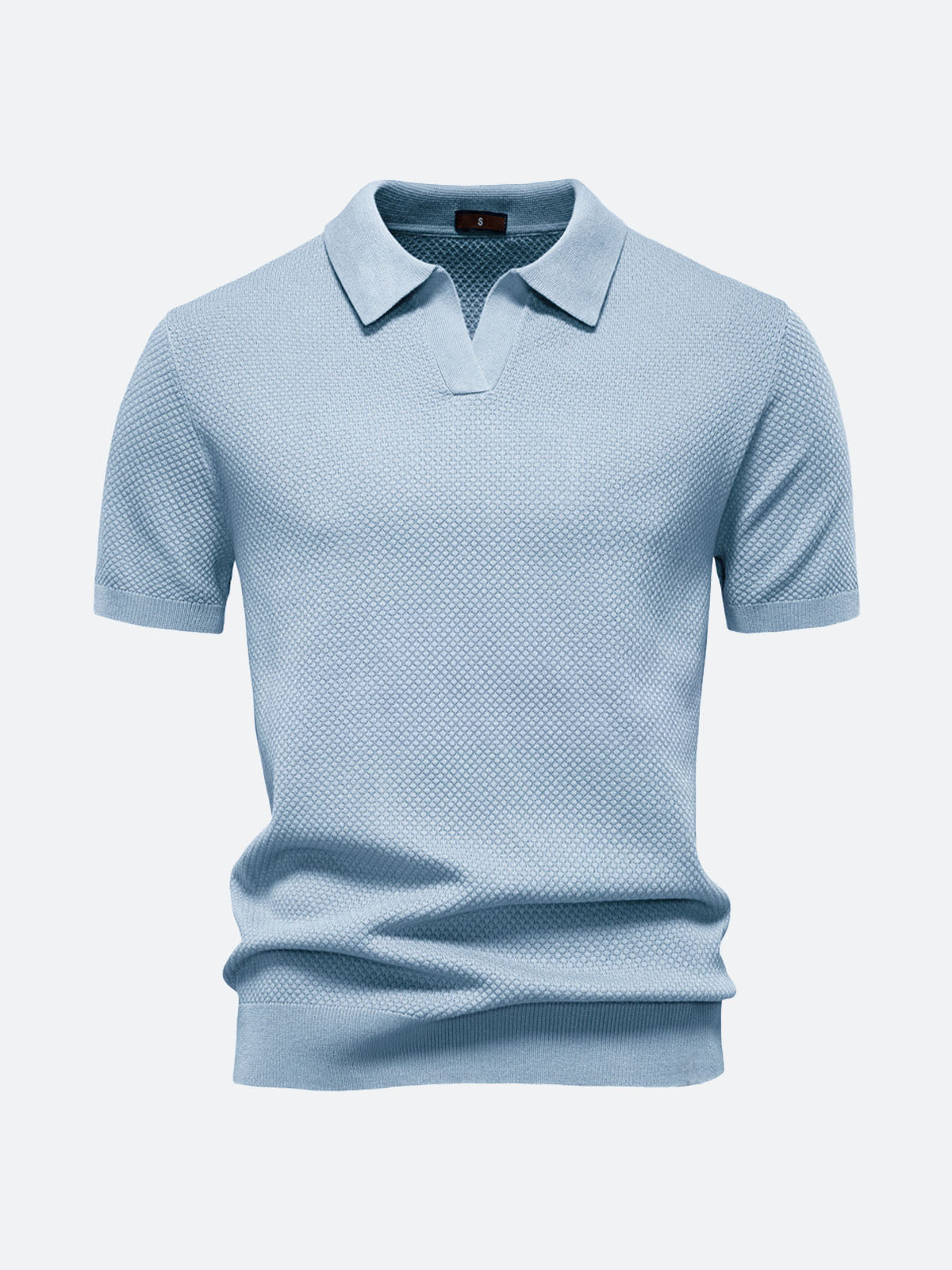 Men's Textured Knit Polo Short Sleeve Shirt Eleven Oasis