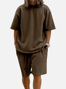 Men's Casual Two-Piece Short Sleeve Shirt and Shorts Set Eleven Oasis